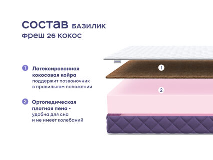 Кровать Димакс Риос с п/м + матрас Базилик Фреш 26 Кокос 1472