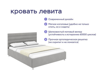 Кровать Димакс Левита + матрас Базилик Микс 20 медиум массаж 1472