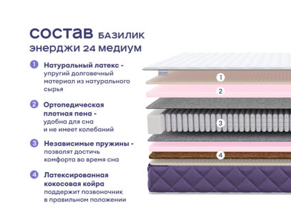 Кровать Димакс Левита с п/м + матрас Базилик Энерджи 24 медиум 1472