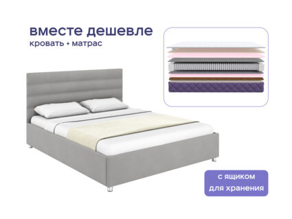 Кровать Димакс Левита с п/м + матрас Базилик Энерджи 24 медиум 1472