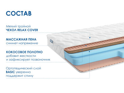 Матрас Димакс Relmas Cocos Roll 16 49