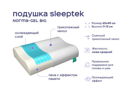 Одеяло Димакс Верблюд всесезонное + подушка Sleeptek Norma-GEL BIG 1426