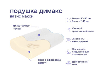 Одеяло Димакс Файбер всесезонное + подушка Димакс Базис Макси 1473