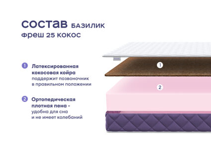 Кровать Димакс Левита + матрас Базилик Фреш 25 Кокос 1472